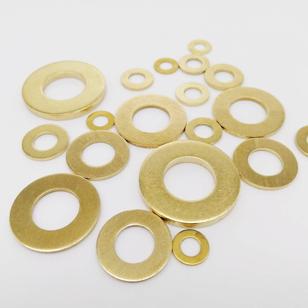 50pcs M2 x 5mm x 0.4mm Solid Brass Flat Washer Plain Gasket Pad