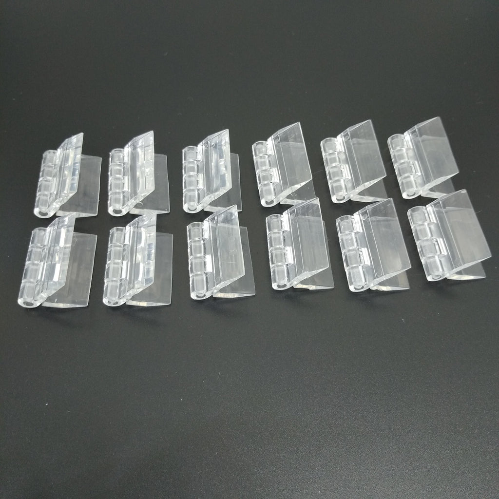 US Stock 12pcs Clear PMMA Acrylic Plastic Folding PMMA Hinge 25 x 33mm