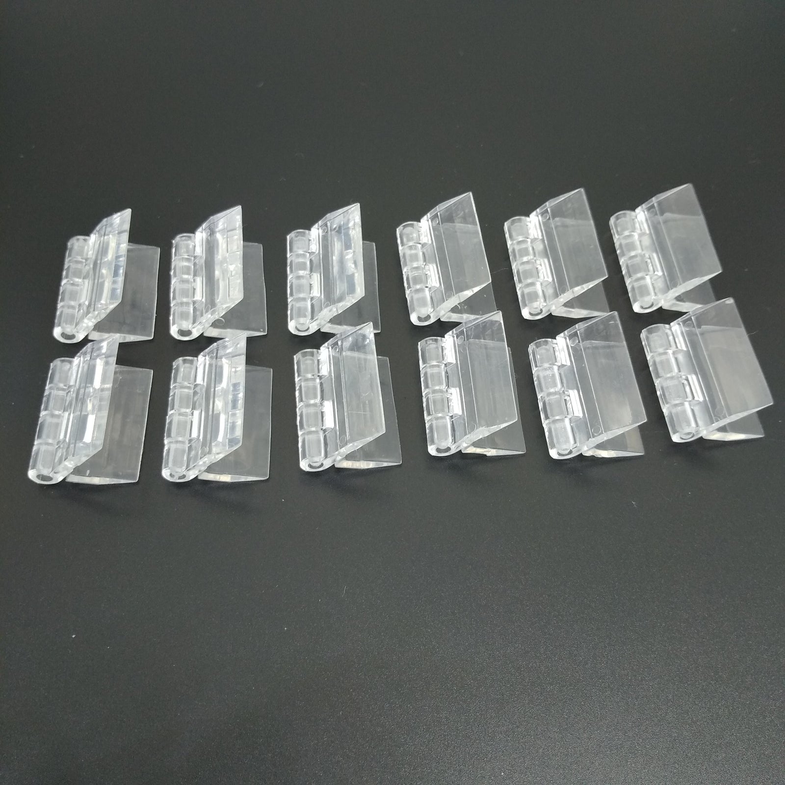 US Stock 12pcs Clear PMMA Acrylic Plastic Folding PMMA Hinge 25 x 33mm