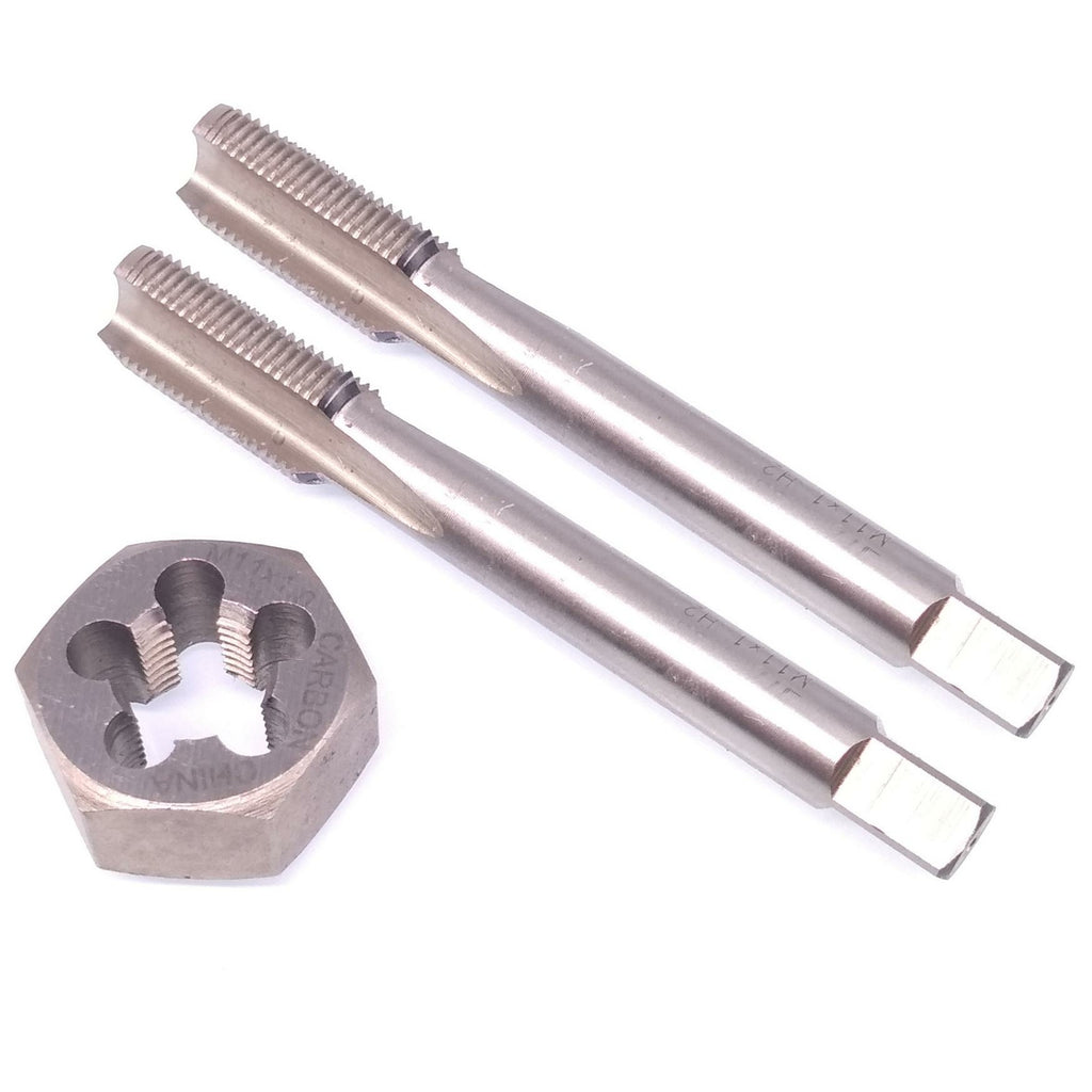 HSS M11x1mm Taper & Plug Tap & M11x1mm Hexagon Die Metric Thread Right Hand Set