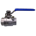 US Stock 1" NPT Female 2-Piece 304 Stainless Steel Full Port Ball Valve WOG1000
