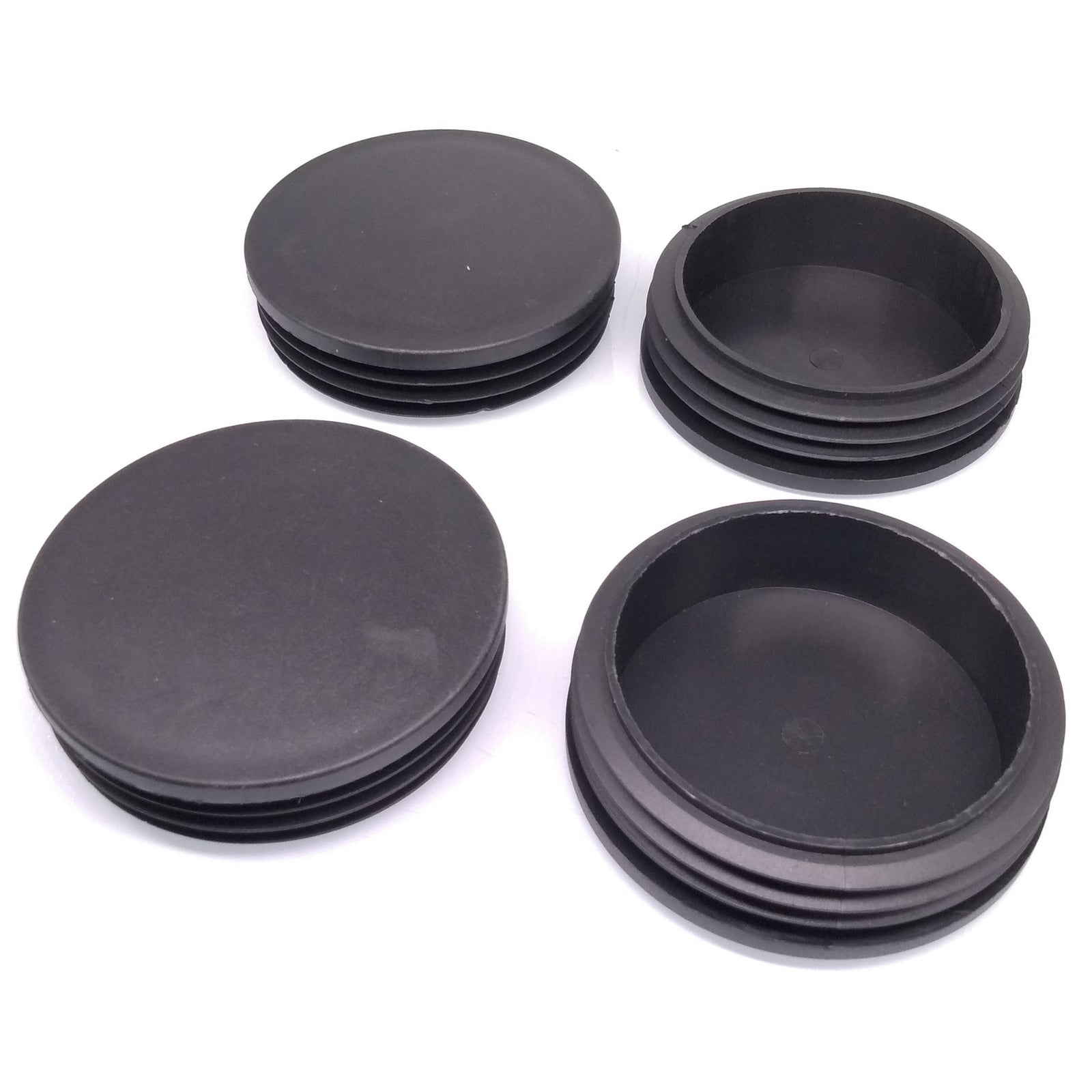 4pcs Round Plastic Black Blanking End Cap Caps Tube Pipe Inserts Plug Bung 90mm