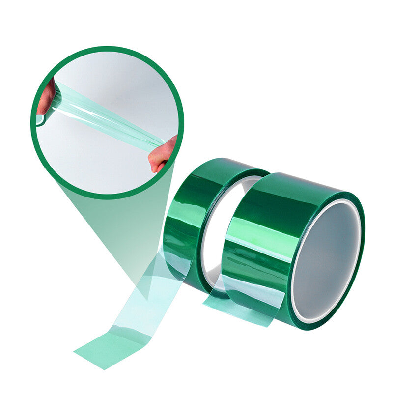 5 Roll Heat Resistant PET Green Tape High Temperature 33m(100ft)/Roll Width 50mm