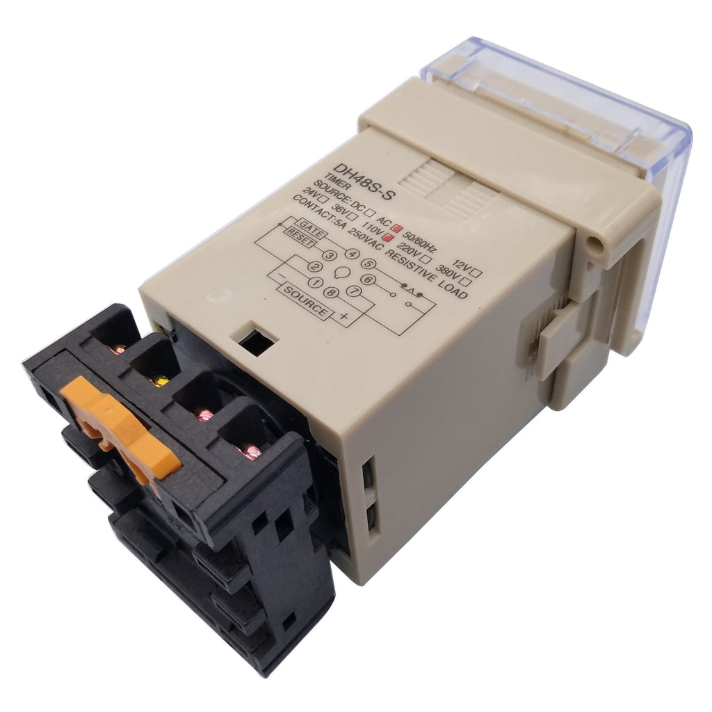 US Stock AC 110V Digital Precision Programmable Time Delay Relay DH48S-S & Base
