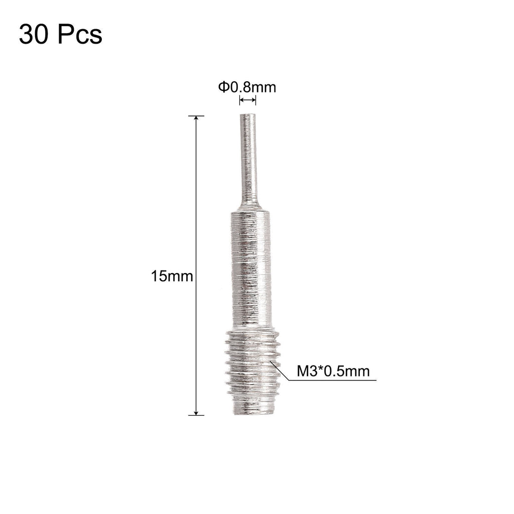 30pcs Replace Pins for Watch Band Pin Punch Tool 0.8mm Dia Metal Punch Pins