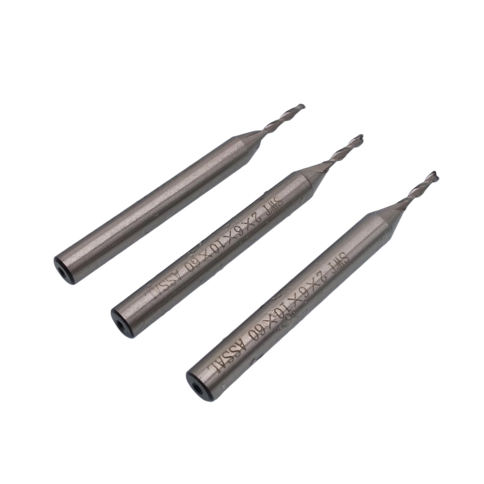 US Stock 3pcs 2mm Two 2 Flute HSS & Aluminium End Mill Cutter CNC Bit