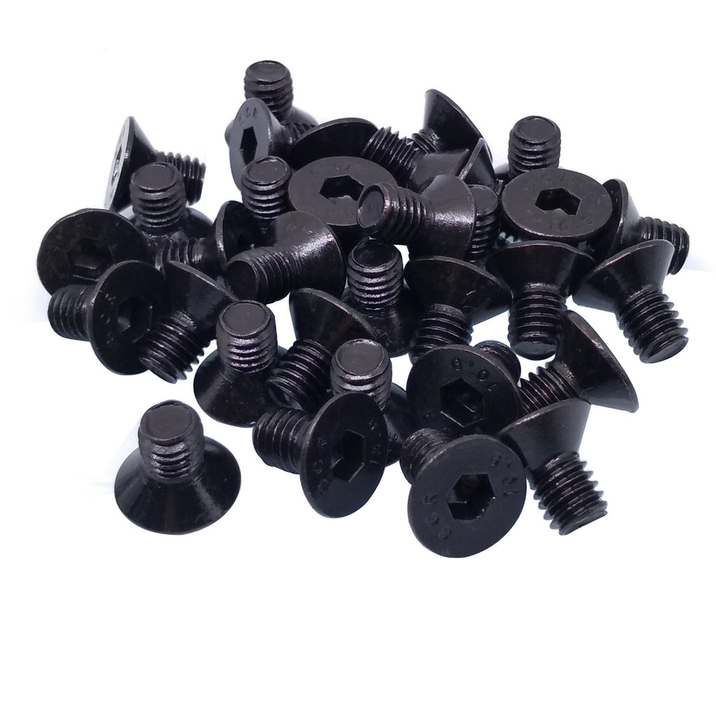 US Stock 50x M6 x 10mm Grade 10.9 Flat Countersunk Hex Socket Bolts Screws Black