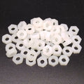 500pcs M4 Metric Thread Insert Screw Fastener White Nylon Hex Nut