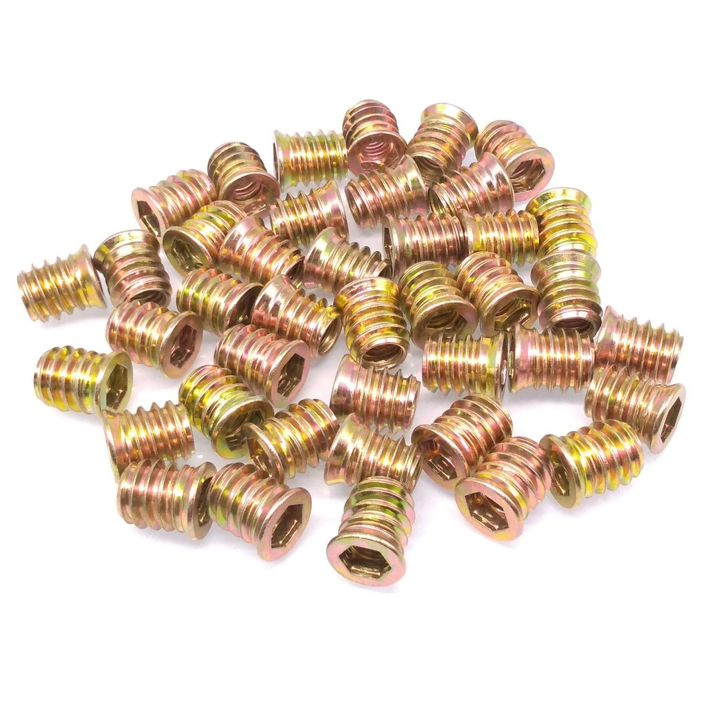 100pcs M8 x 15mm Furniture Screw-in Nut Bolt Fastener Hex Socket Insert Nuts