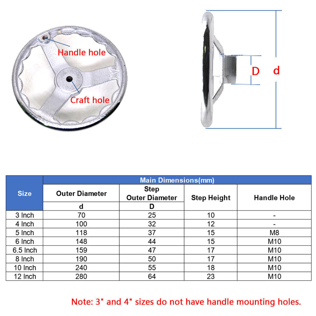3 inch Handwheel 4-spoke Machinery Hand Wheels Chrome Plated