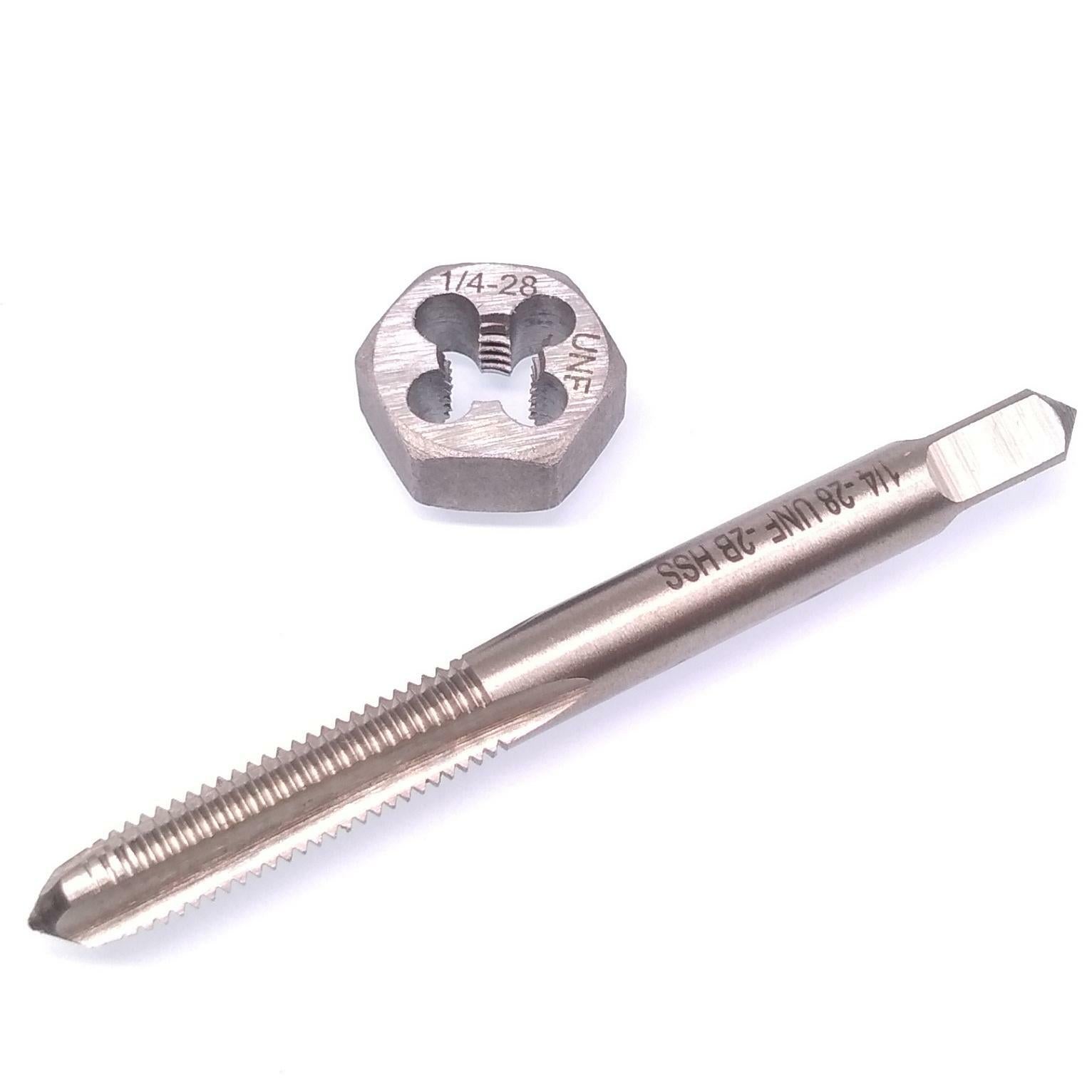 US Stock HSS 1/4-28 Tap & 1/4-28 Hexagon Die Thread Right Hand Set