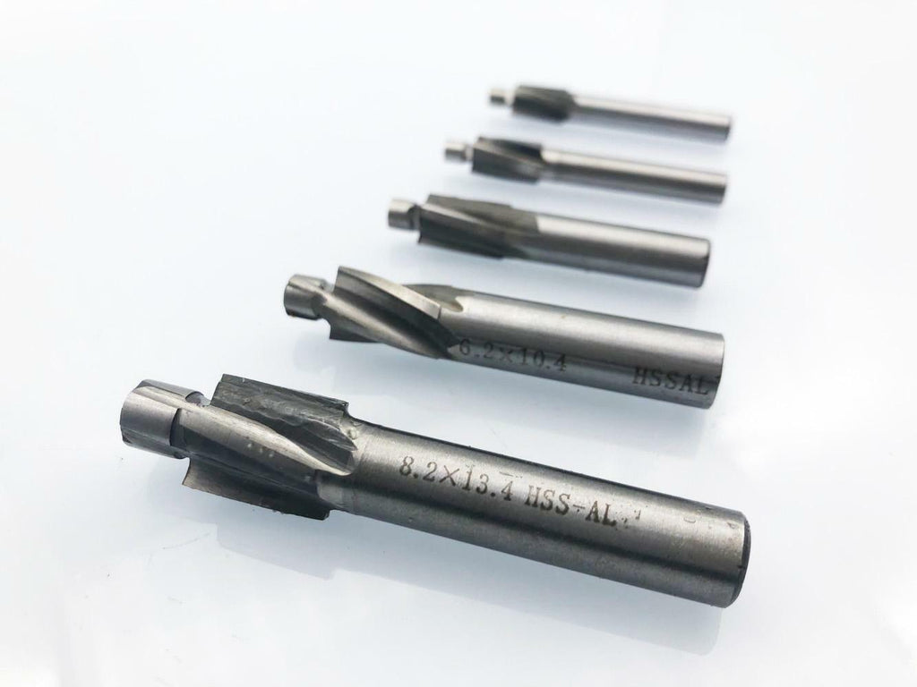5pc 4 Flute Countersink HSS-AL End Mill Cutter Pilot Slot Drill Bits Tool M3-M8