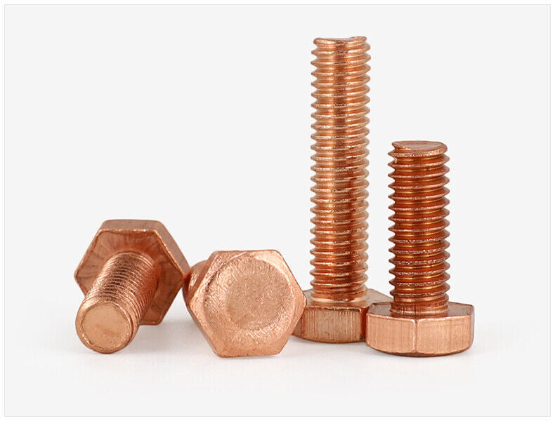 1pc 99.9% Pure Copper Cu Allen Screw Hex Head Bolt DIN933 M10 X 50mm