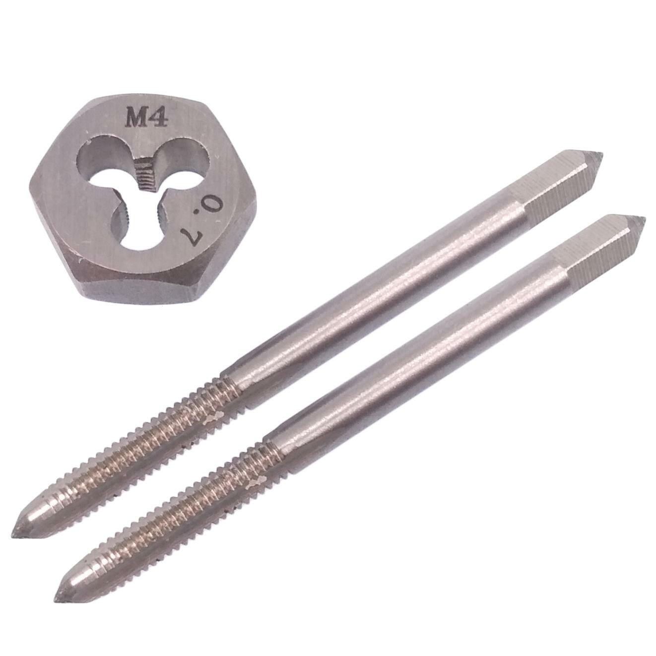 HSS M4 x 0.7mm Taper & Plug Tap & M4x0.7mm Hexagon Die Metric Thread Right Hand