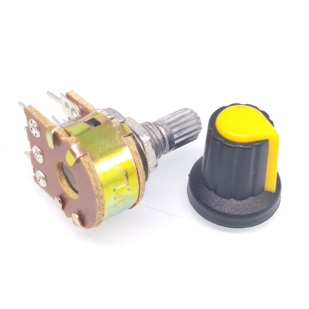 10 Units 5K B5K OHM Linear Taper Rotary Dual Potentiometer POT Yellow Knob
