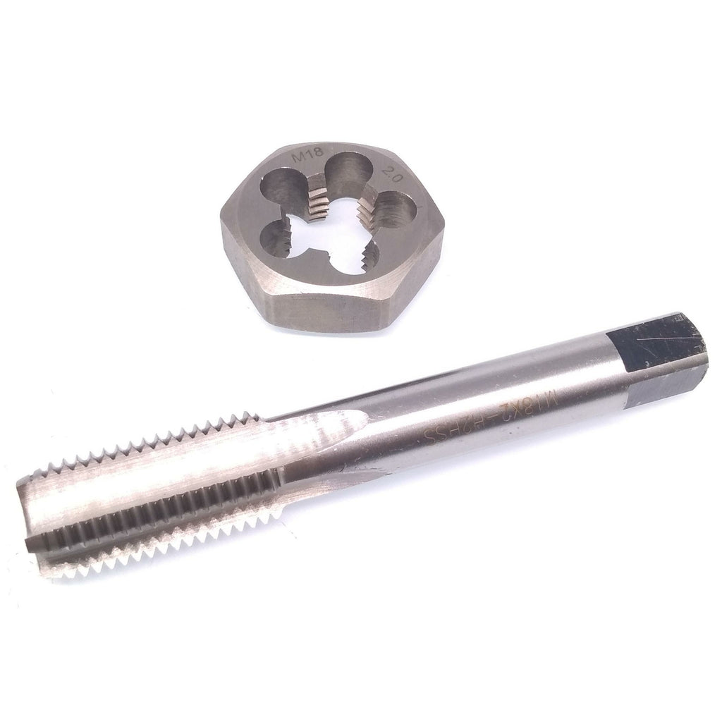 US Stock HSS M18 x 2mm Tap & M18 x 2mm Hexagon Die Metric Thread Right Hand Set