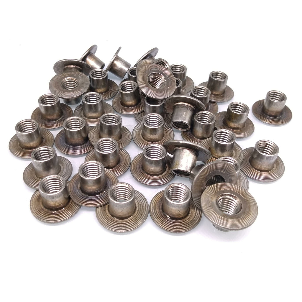 50pcs M10 x 12 Cold Heading Round Base Weld Nut Through-Hole Insert Tee Nut