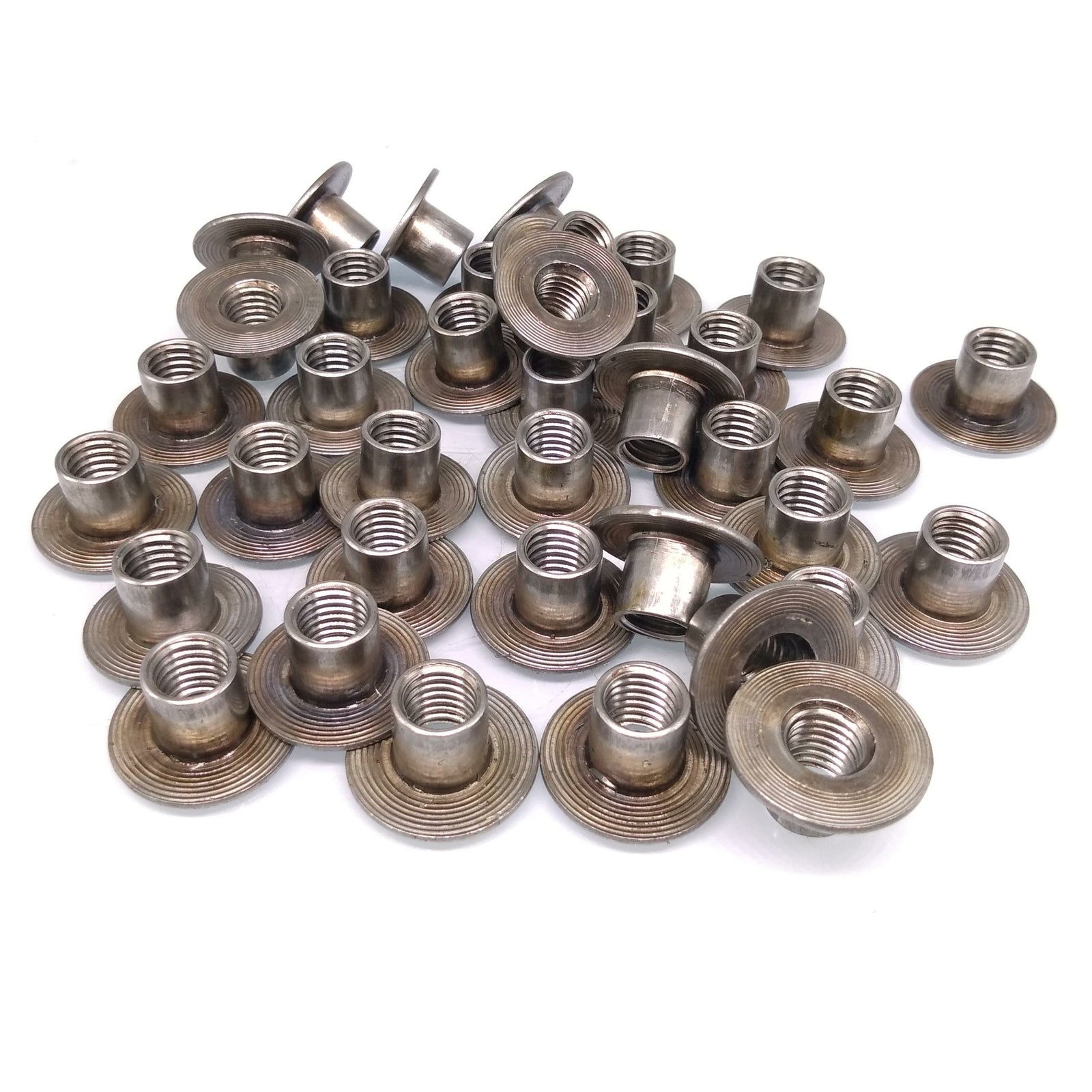 50pcs M10 x 12 Cold Heading Round Base Weld Nut Through-Hole Insert Tee Nut