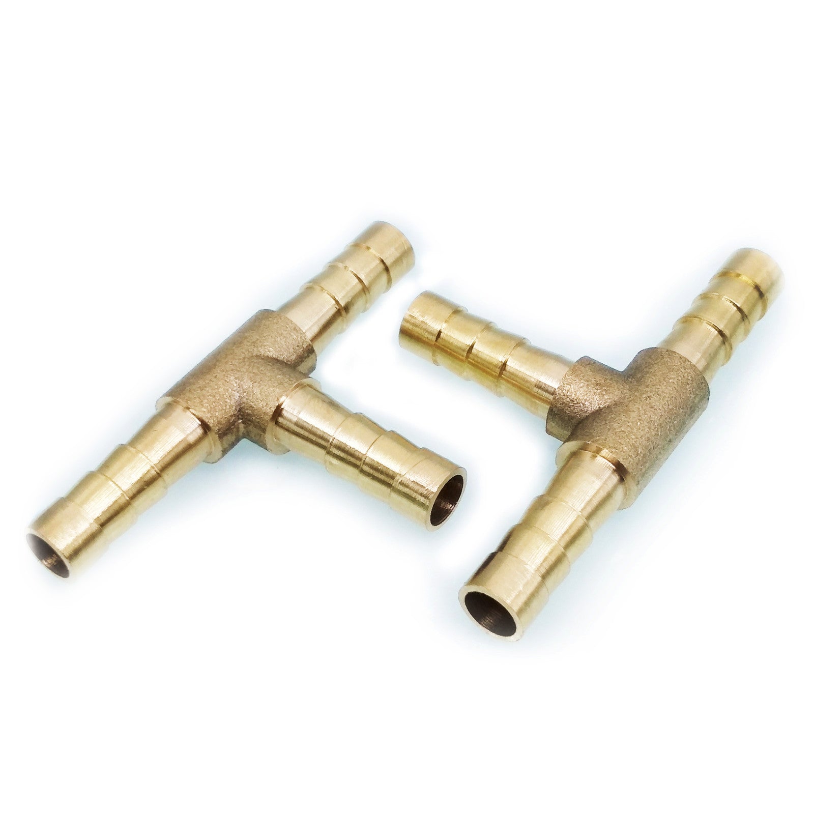 US Stock 6x Dia 6mm 3 Way T Shape Brass Hose Barb Pipe Connector Adapter Coupler