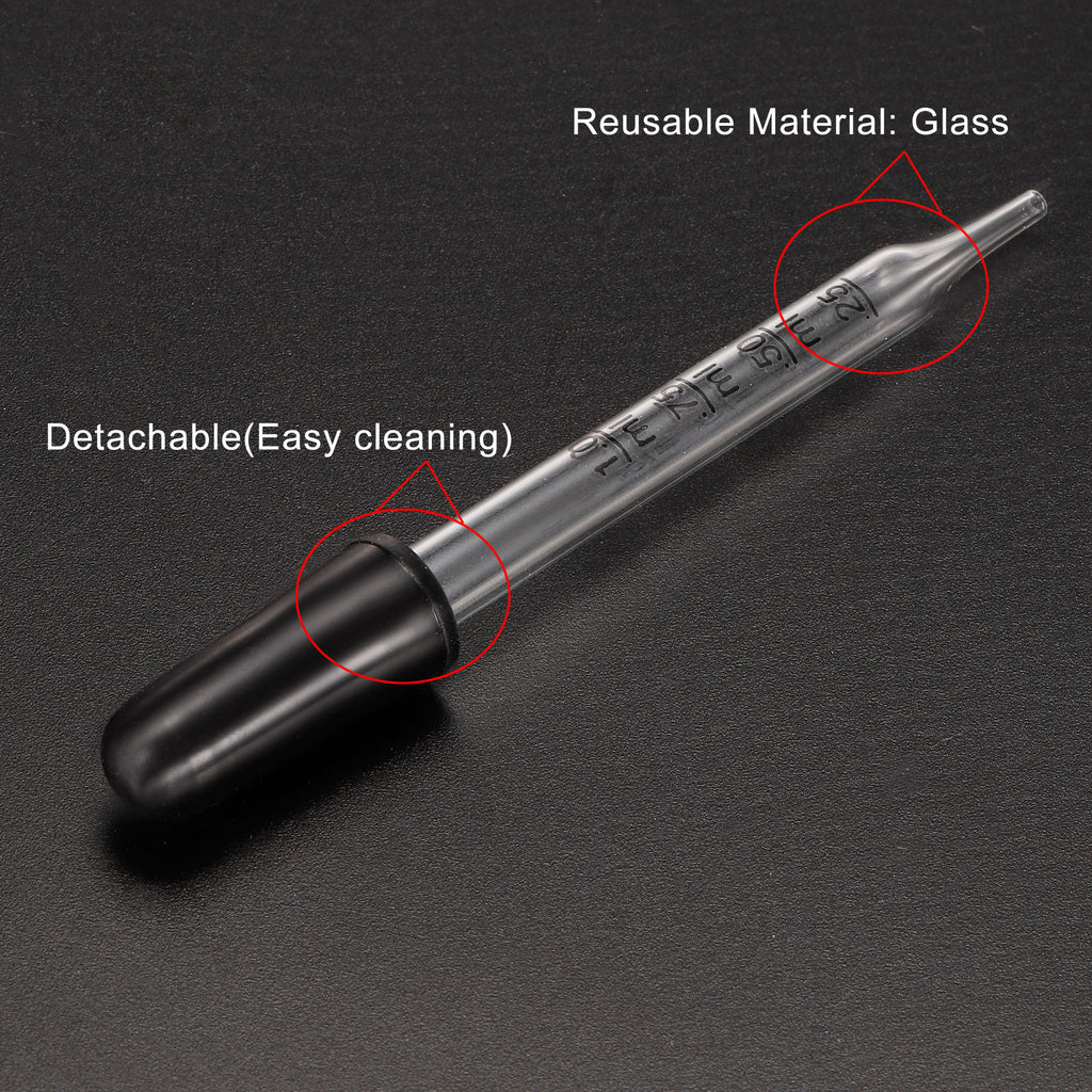 Eye Dropper, 1pcs 1ml Straight Tip Graduated Dropper with Bulb Tube, Clear