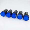 US Stock 5pcs Blue LED Power Indicator Signal Light AC DC 110V 22mm AD16-22DS