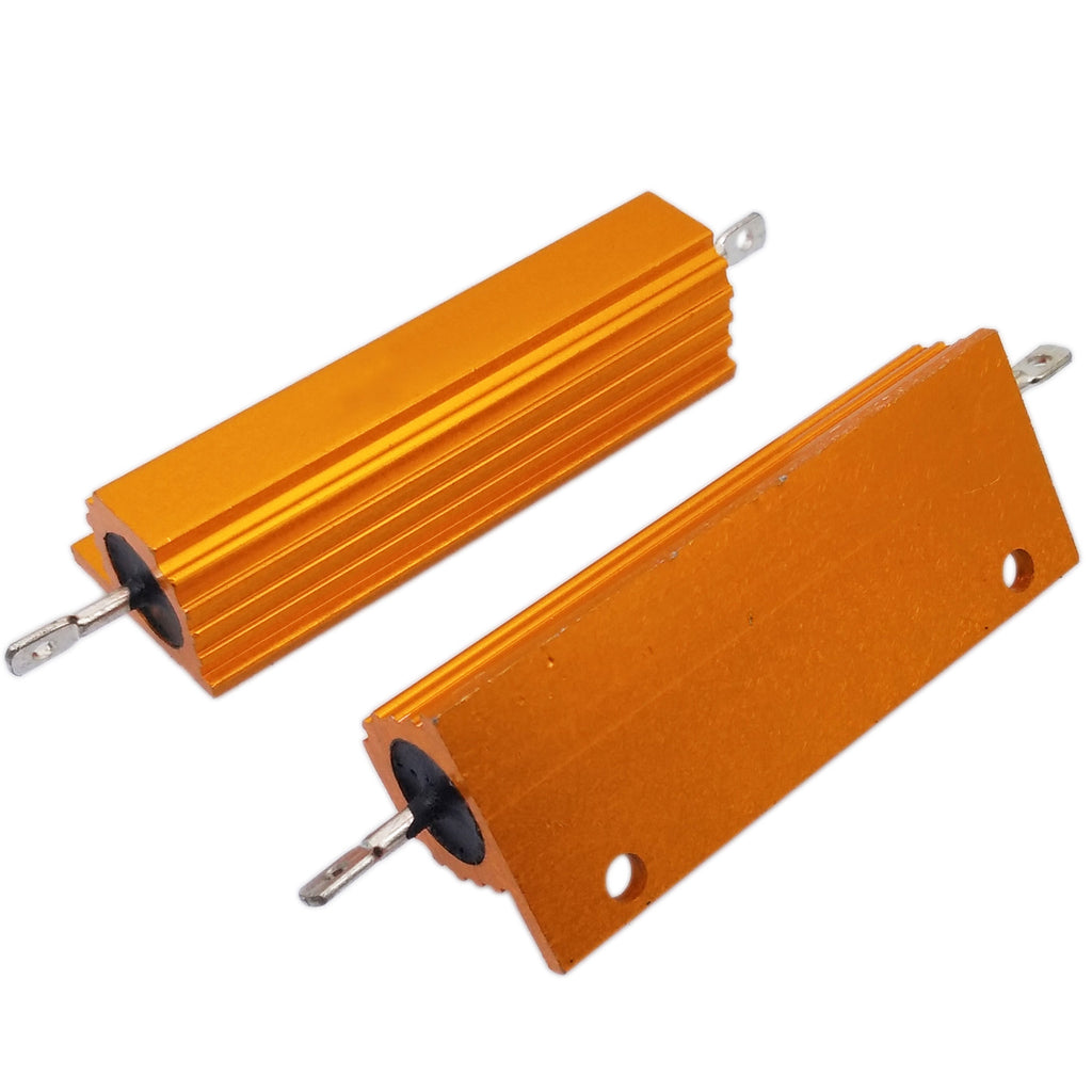 US Stock 2x 1.2 ohm 1R2 100W Watt Aluminum Housed Metal Case Wirewound Resistors