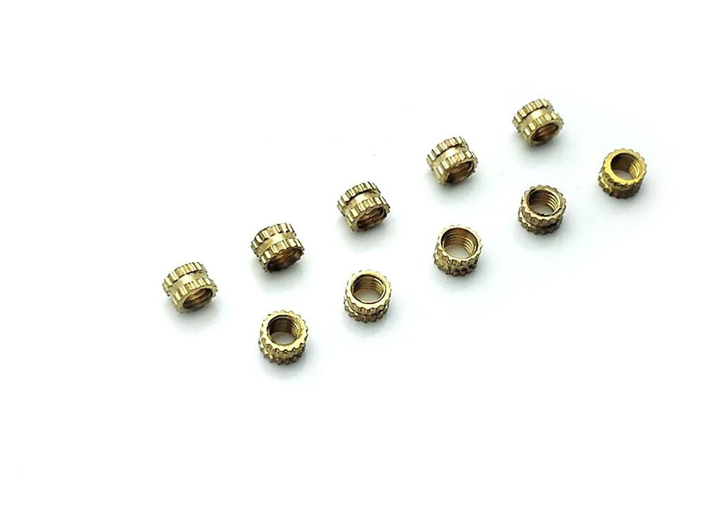 US Stock 50x M3 L3mm OD4.1mm Brass Cylinder Knurled Threaded Insert Embedded Nut