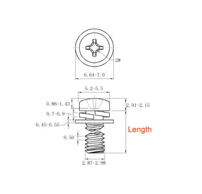 US Stock 50x M3 10mm Philips Pan Head Combination Screw With Spring Flat Washer