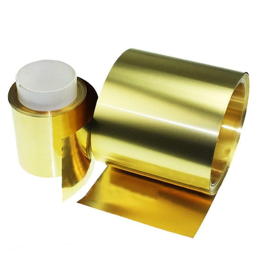 Stock 0.05mm ±10% x 100mm x 1000mm H62 Brass Metal Thin Sheet Foil Plate Roll