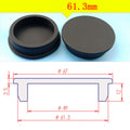2x Blind plug silicone rubber cover plug black with hole end caps rubber 61.3mm