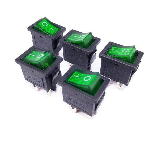 10pcs Green LED Light OFF/ON Boat Car Rocker Switch KCD1-104N