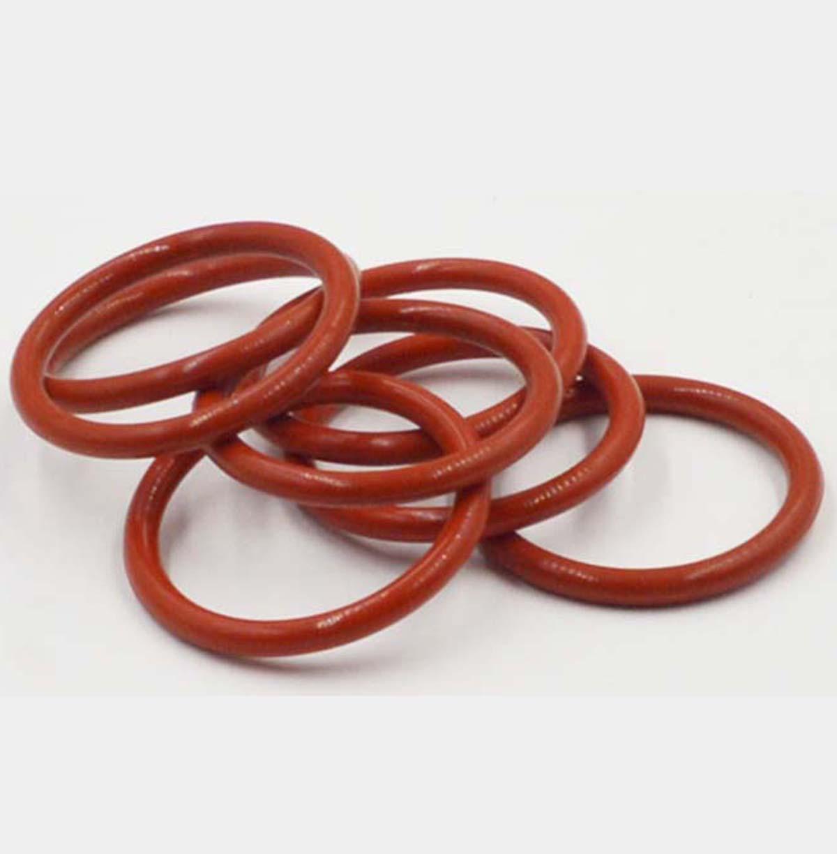 US Stock 100x 5mm OD 2mm ID 1.5mm Dia Food Grade Silicone Rubber Seal O-Ring Red
