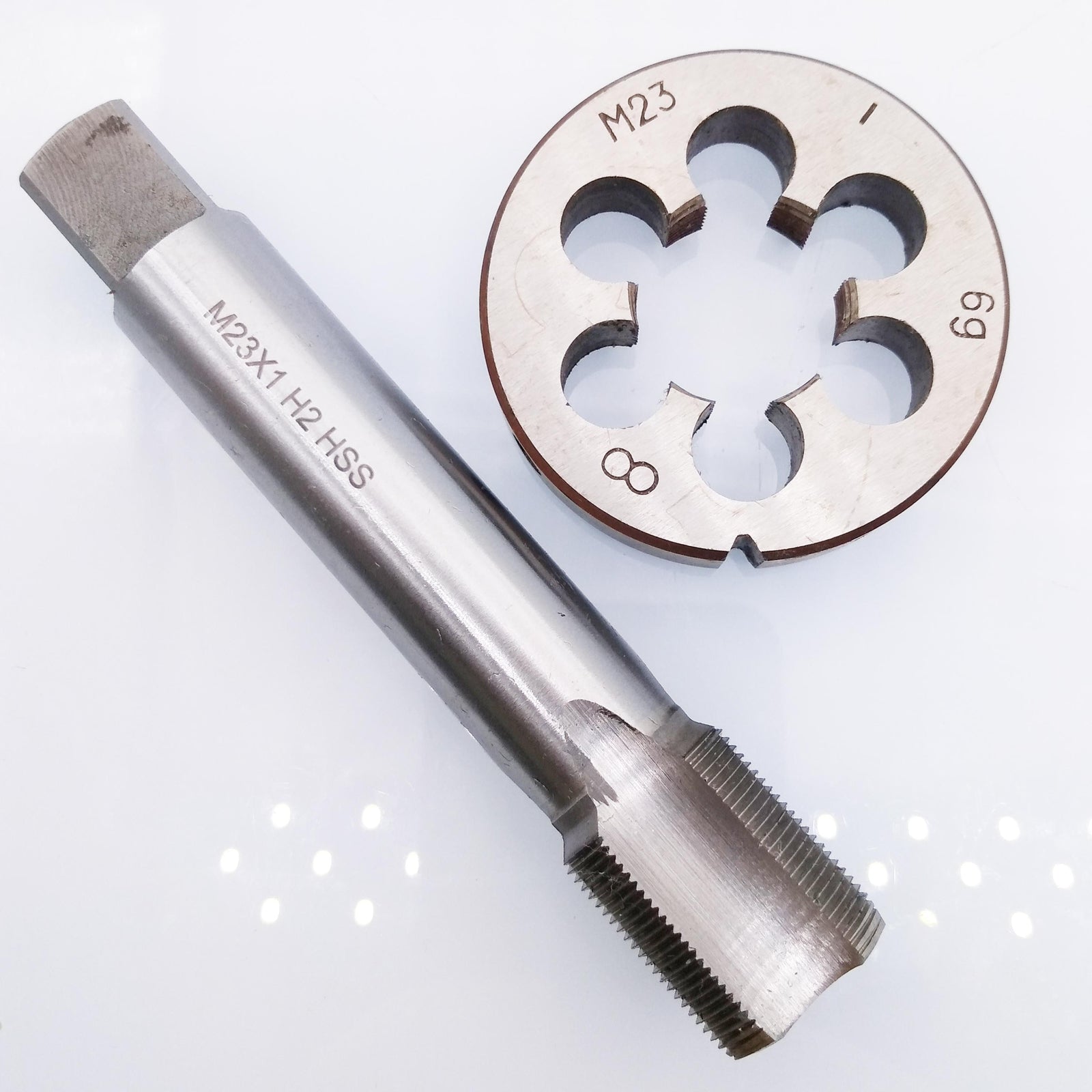US Stock HSS M23 x 1mm Tap & M23 x 1.0mm Die Metric Thread Right Hand