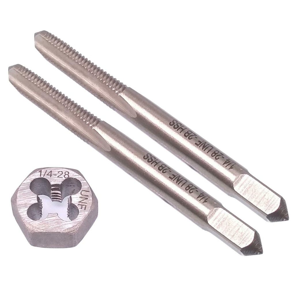 HSS 1/4-28 Taper & Plug Tap & 1/4-28 Hexagon Die Thread Right Hand Set