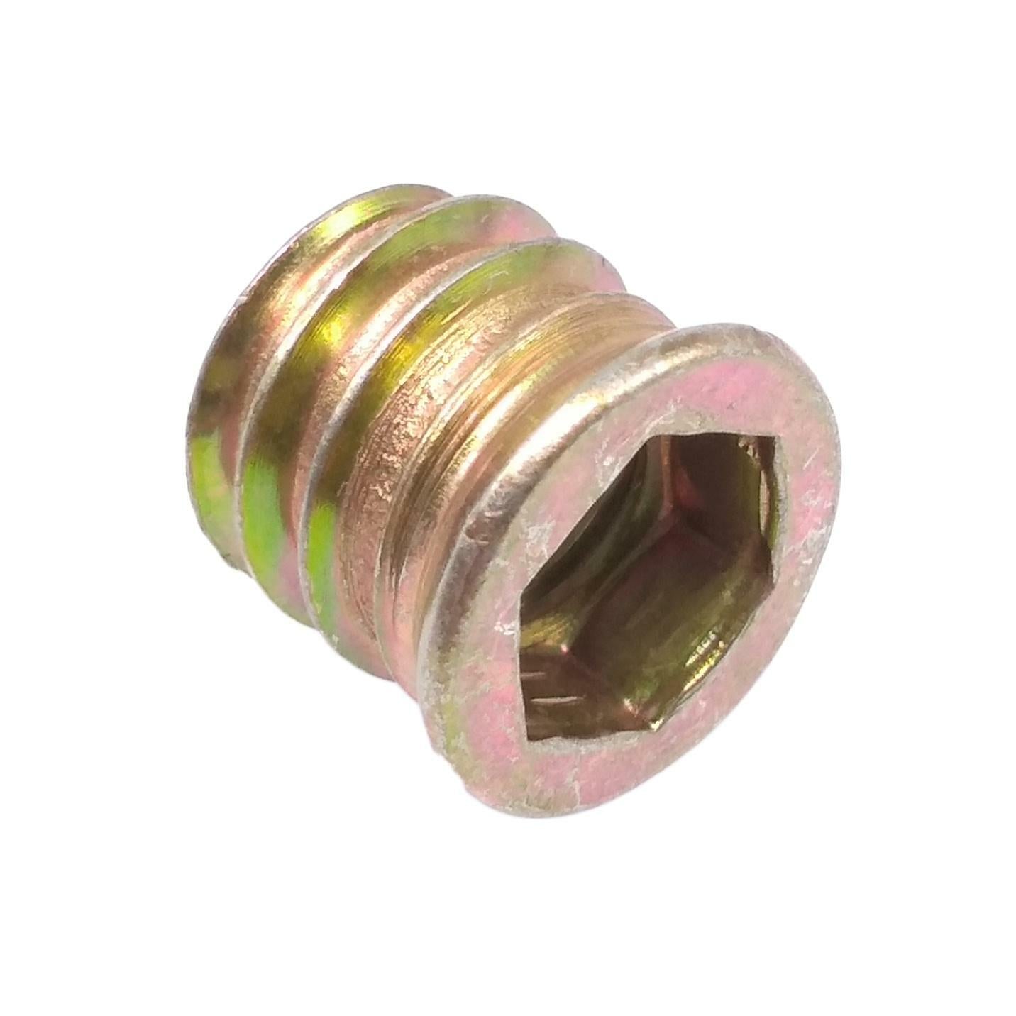 100pcs M8 x 13mm Furniture Screw-in Nut Bolt Fastener Hex Socket Insert Nuts