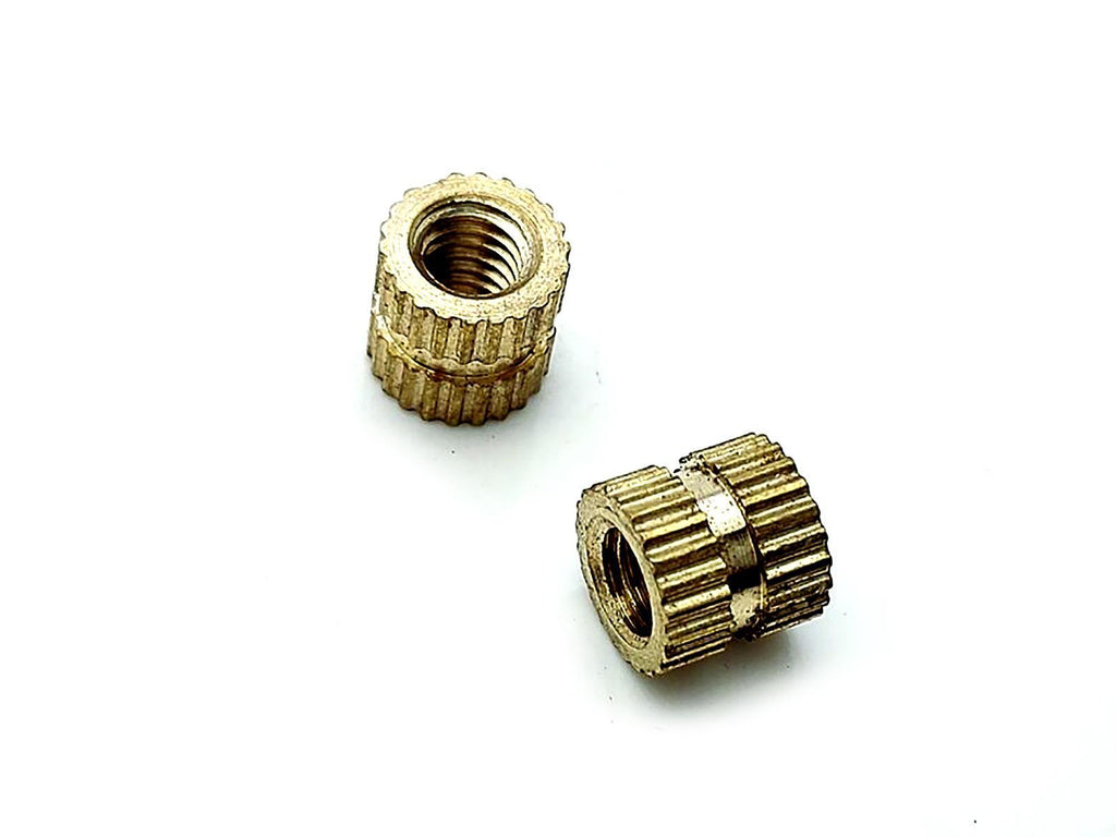US Stock 50x M4 L6mm OD6.3mm Brass Cylinder Knurled Threaded Insert Embedded Nut