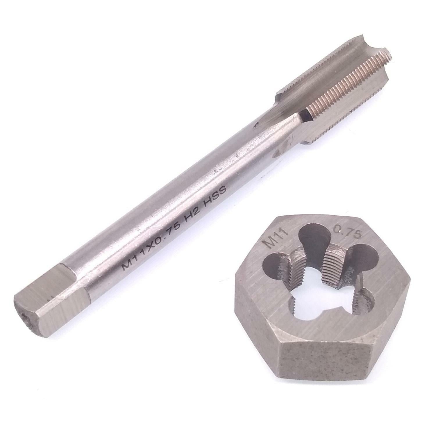 HSS M11 x 0.75mm Tap & M11 x 0.75mm Hexagon Die Metric Thread Right Hand Set