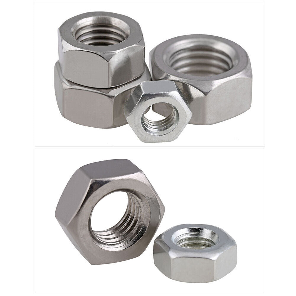 US Stock 1pc Hex Full Nuts Left Hand Reverse Thread M5 Carbon Steel Zinc Plated