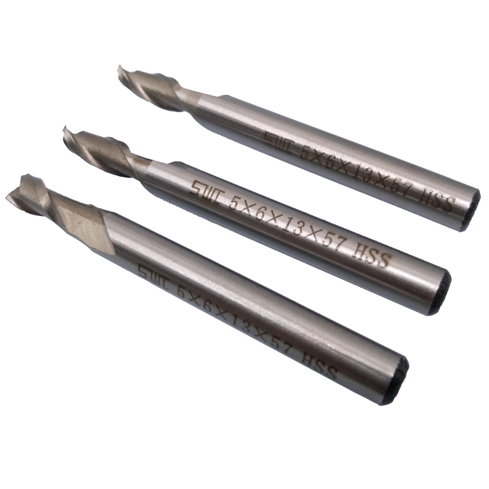 US Stock 3pcs 5mm Two 2 Flute HSS & Aluminium End Mill Cutter CNC Bit