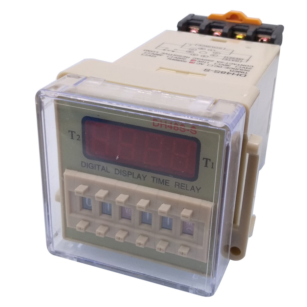US Stock AC 110V Digital Precision Programmable Time Delay Relay DH48S-S & Base