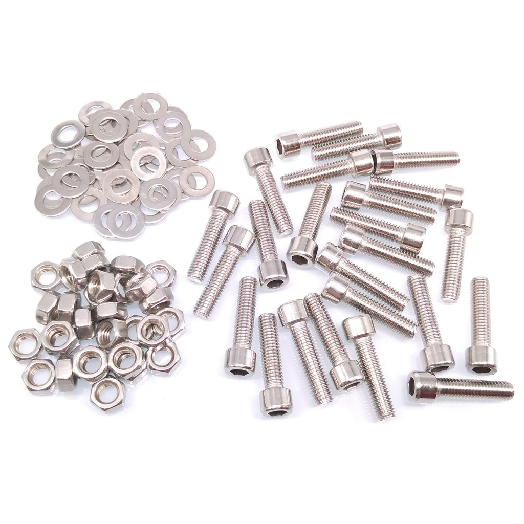 100x M5 x 25mm Socket Head Cap Screws Stainless Steel Allen Socket Nuts Washers