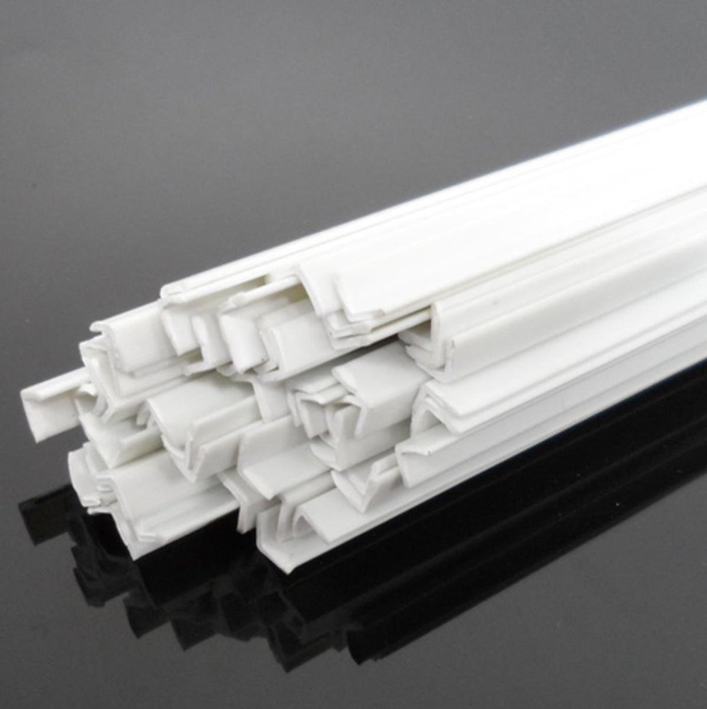 AU Stock  20pcs 4 x 4 x 250mm ABS Styrene Plastic L Shape Right Angle Bars White