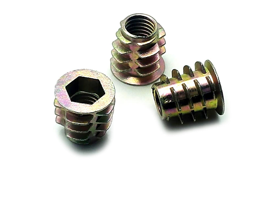 US Stock 20x M8 x 15mm Furniture Hex Drive Flat Head Nuts Screws For Wood Insert