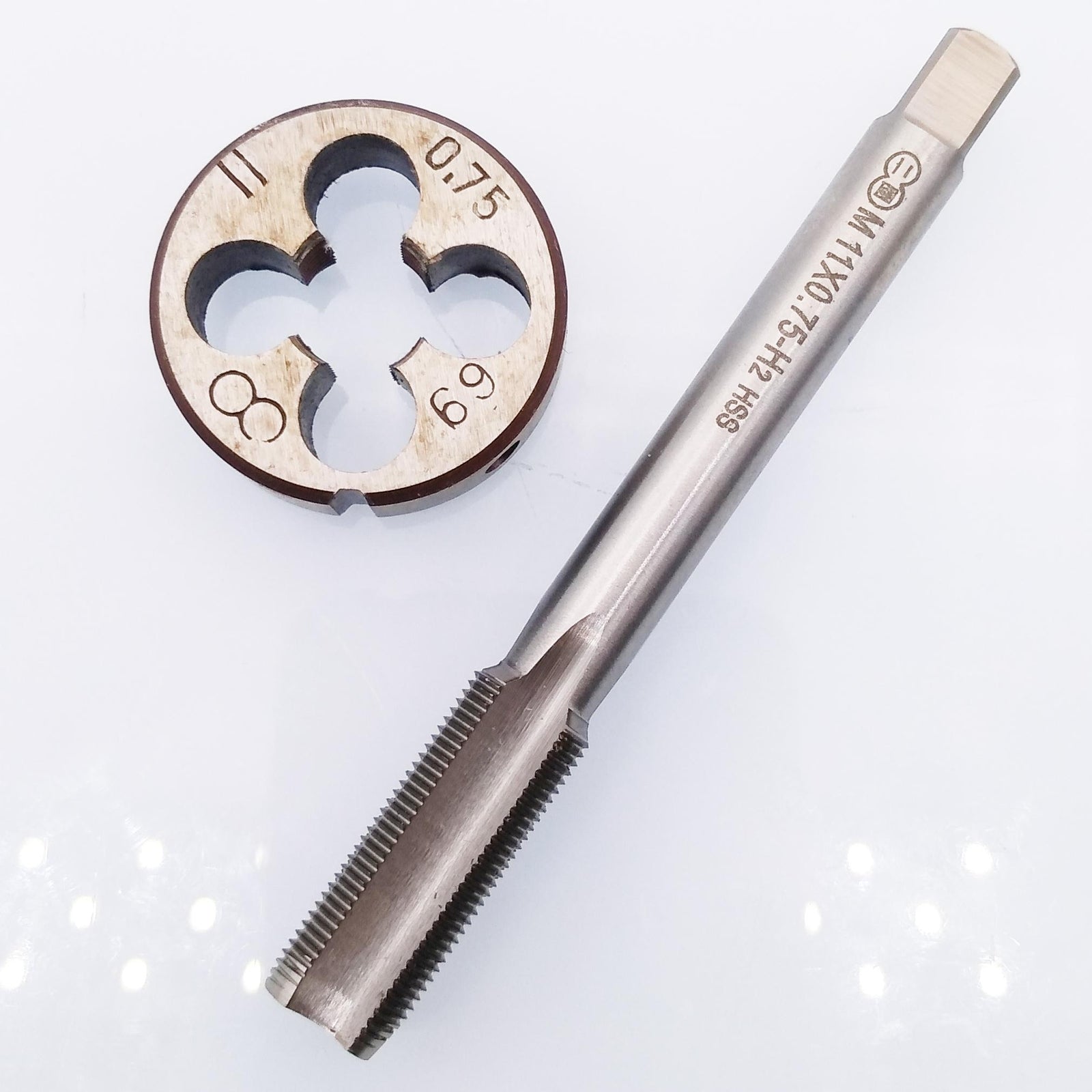 US Stock HSS M11 x 0.75mm Tap & M11 x 0.75mm Die Metric Thread Right Hand