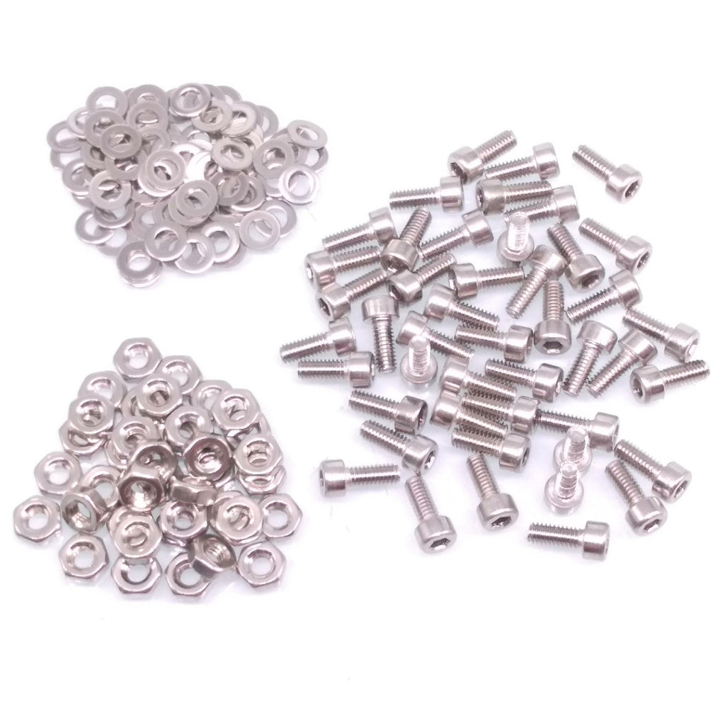 200x M2 x 6mm Socket Head Cap Screws Stainless Steel Allen Socket Nuts Washers