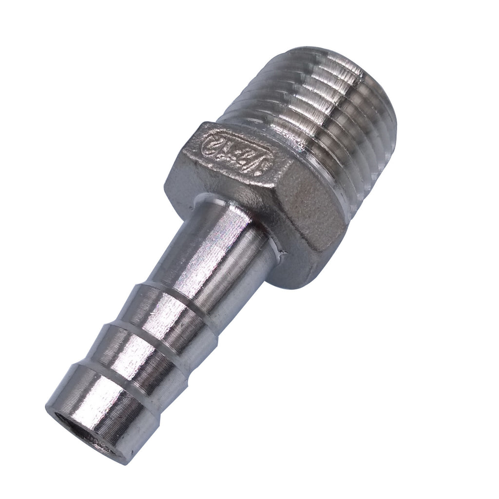 US Stock 2pcs 1/2" Male Thread Pipe Fitting 12mm Barb Hose Connector SS 304 NPT
