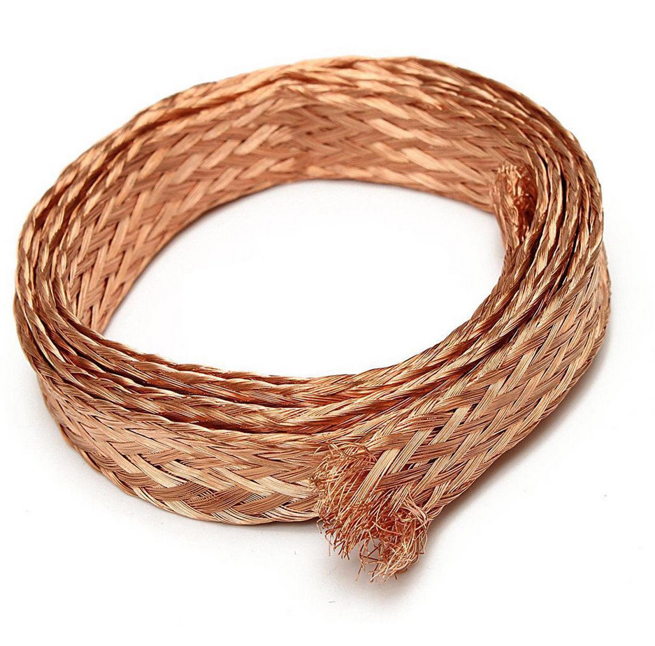 AU Stock 20ft 6mm Flat Copper Braid Cable Bare Copper Braid Wire Ground Lead