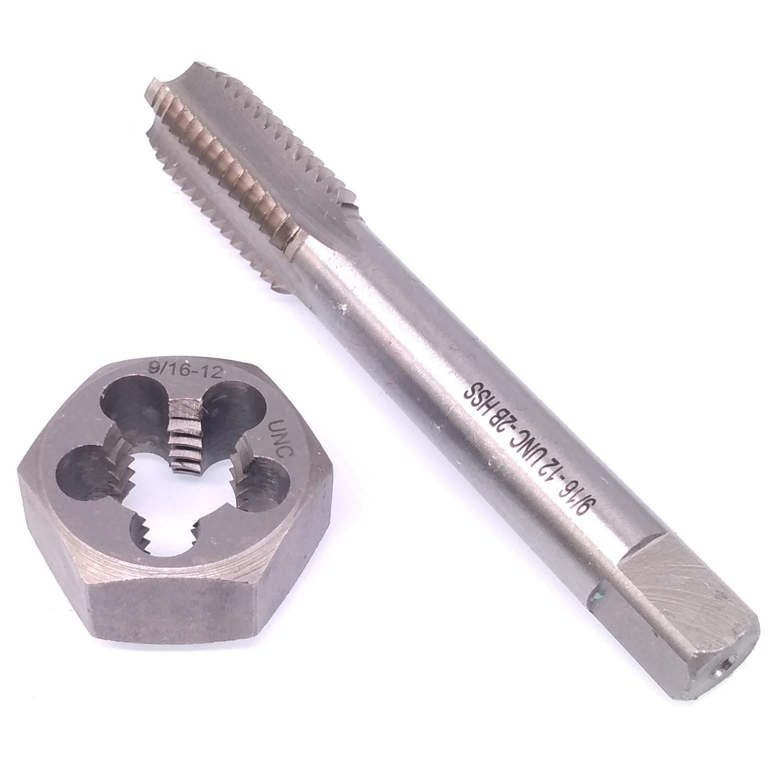 US Stock HSS 9/16-12 Tap & 9/16-12 Hexagon Die Thread Right Hand Set