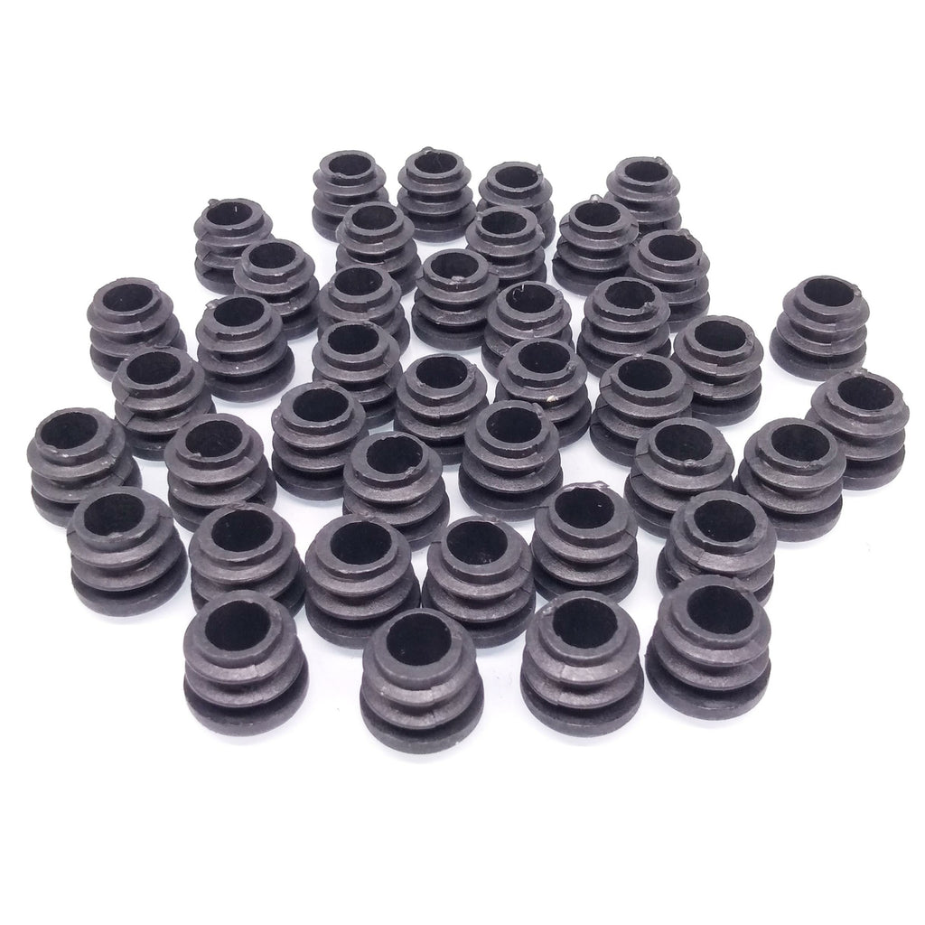 50pcs Round Plastic Black Blanking End Cap Caps Tube Pipe Inserts Plug Bung 16mm
