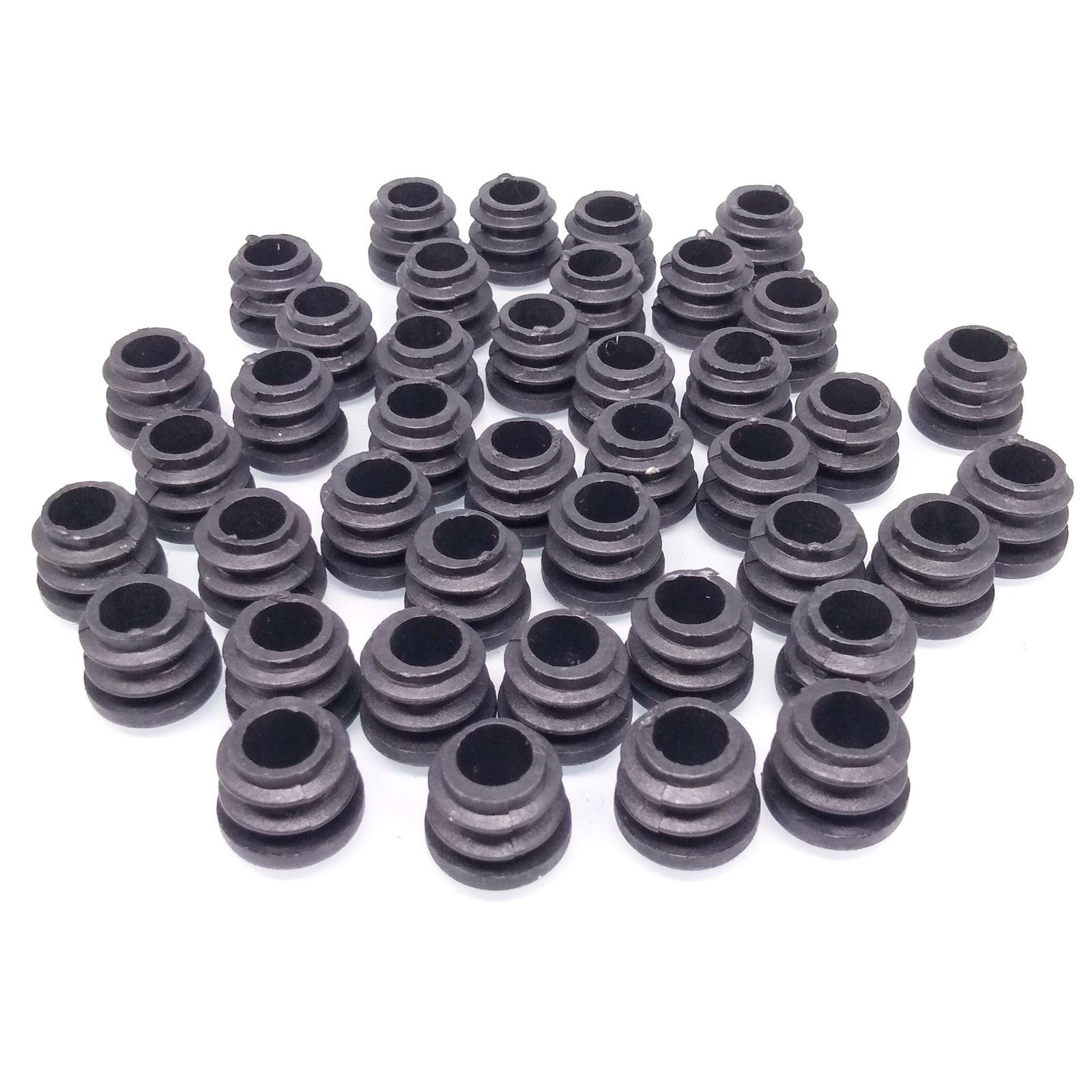 50pcs Round Plastic Black Blanking End Cap Caps Tube Pipe Inserts Plug Bung 16mm